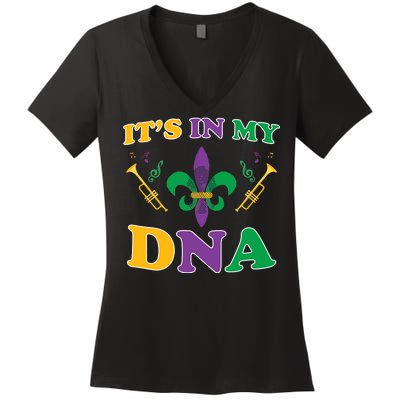 Mardi Gras It's My DNA Women's V-Neck T-Shirt