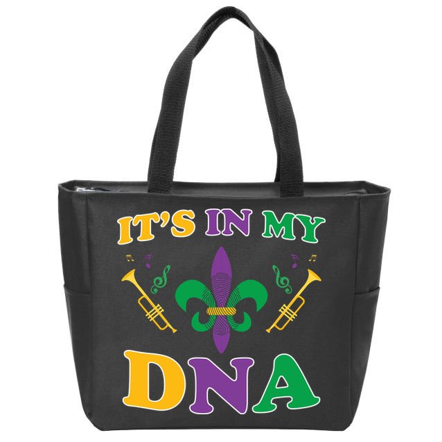Mardi Gras It's My DNA Zip Tote Bag