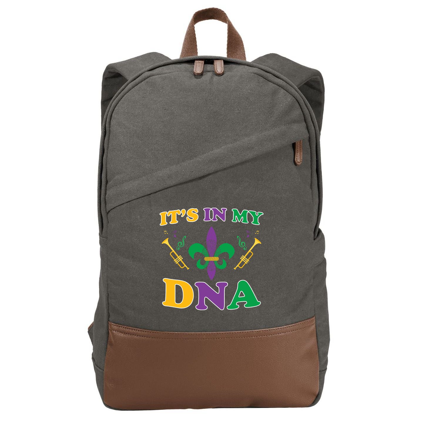 Mardi Gras It's My DNA Cotton Canvas Backpack