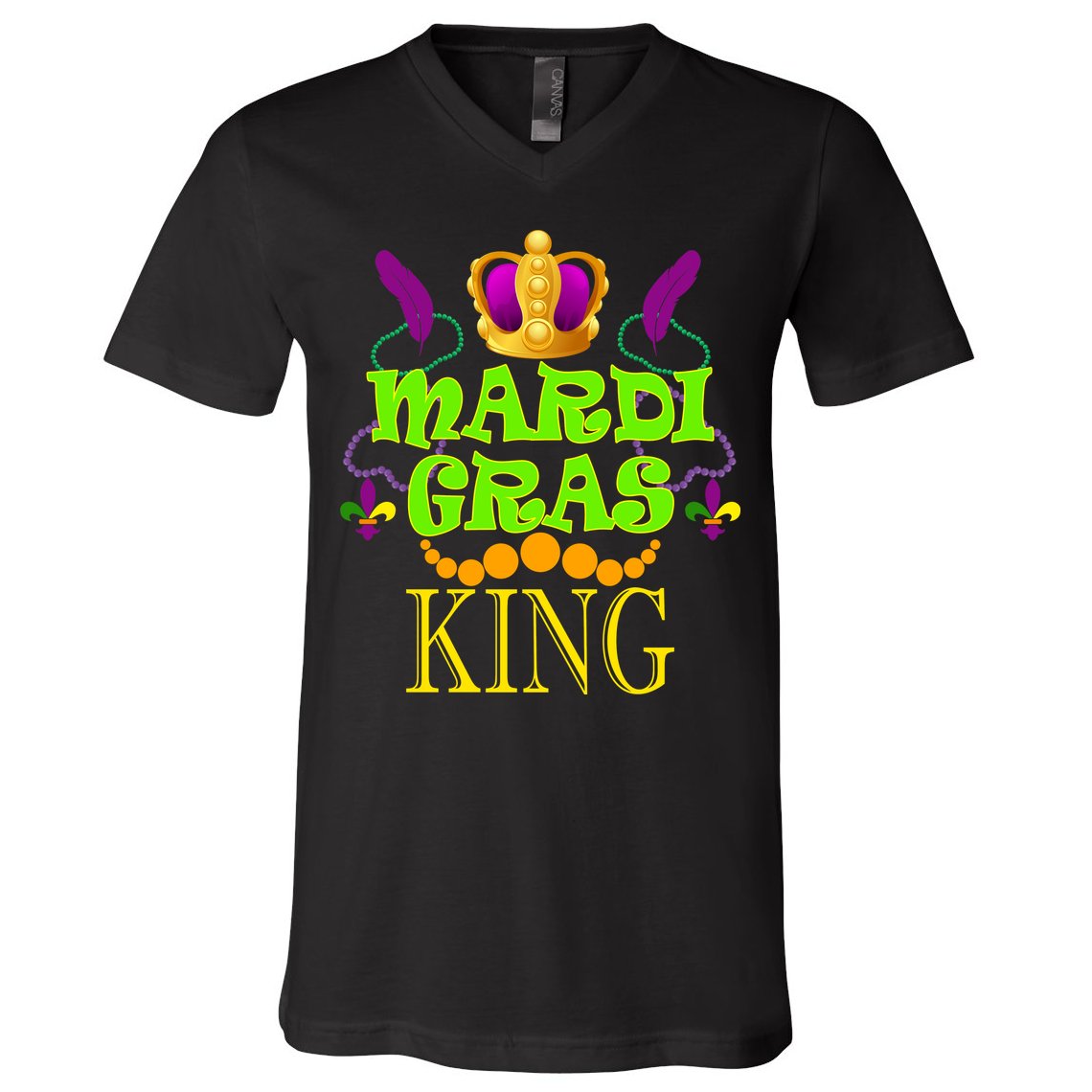 Mardi Gras King V-Neck T-Shirt