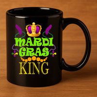 Mardi Gras King 11oz C Handle Ceramic Mug