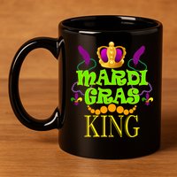Mardi Gras King 11oz C Handle Ceramic Mug