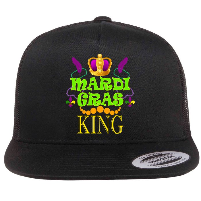 Mardi Gras King Flat Bill Trucker Hat