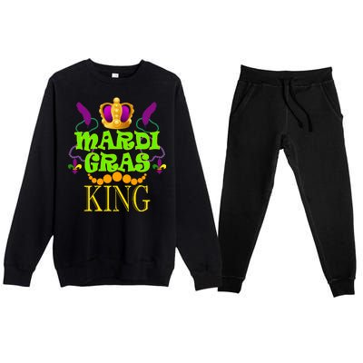 Mardi Gras King Premium Crewneck Sweatsuit Set