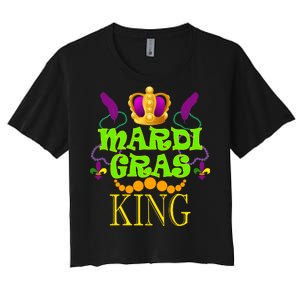 Mardi Gras King Women's Crop Top Tee