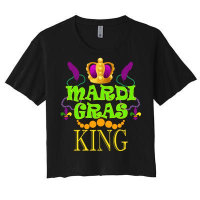 Mardi Gras King Women's Crop Top Tee