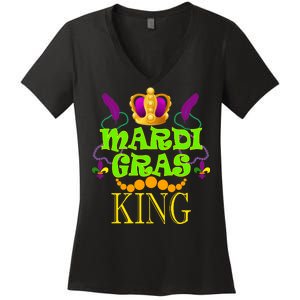 Mardi Gras King Women's V-Neck T-Shirt