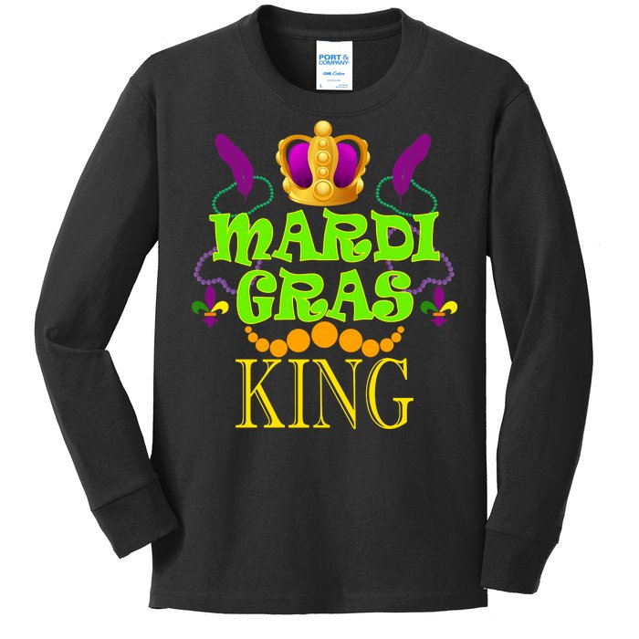 Mardi Gras King Kids Long Sleeve Shirt