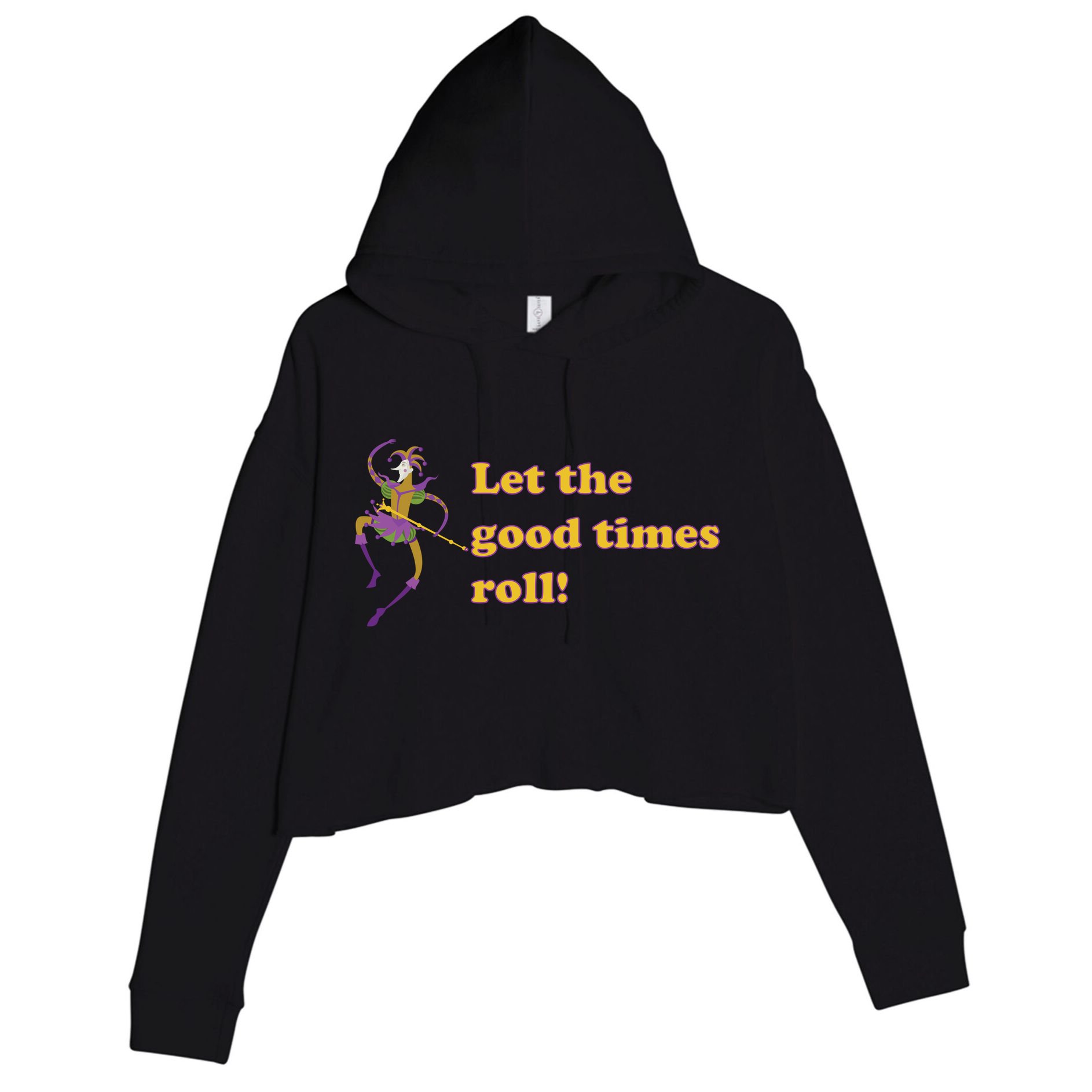 Mardi Gras Let The Good Times Roll Crop Fleece Hoodie