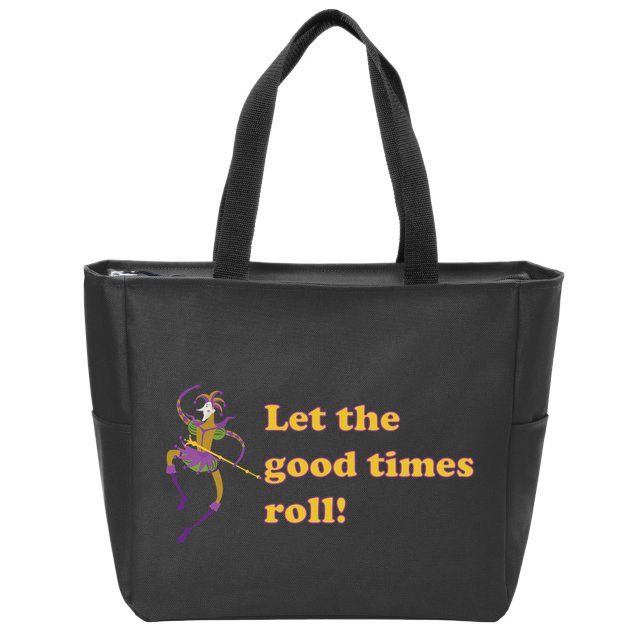 Mardi Gras Let The Good Times Roll Zip Tote Bag