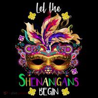 Mardi Gras Let The Shenanigans Begin Stripe Pom Pom Beanie