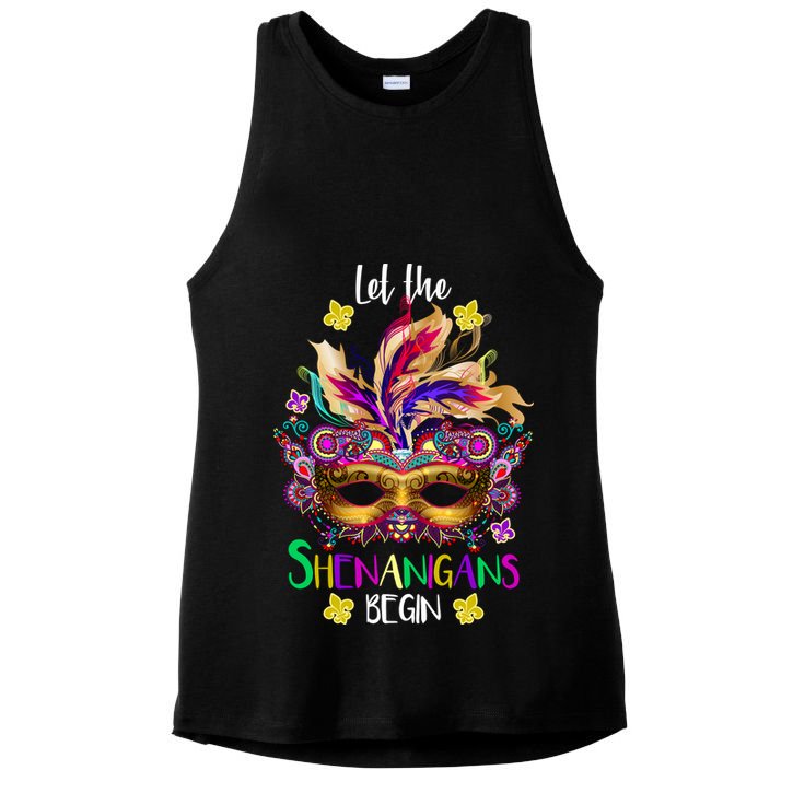 Mardi Gras Let The Shenanigans Begin Ladies PosiCharge Tri-Blend Wicking Tank