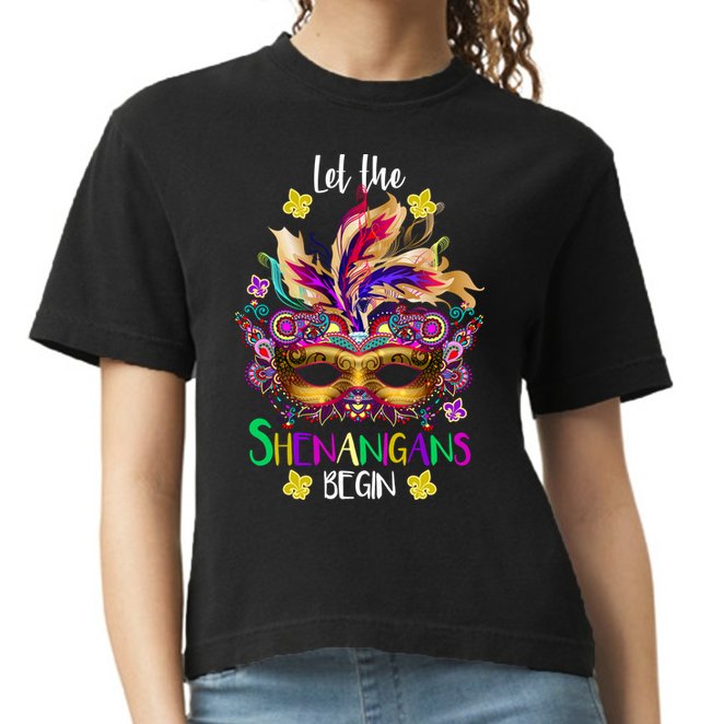 Mardi Gras Let The Shenanigans Begin Comfort Colors Boxy T-Shirt