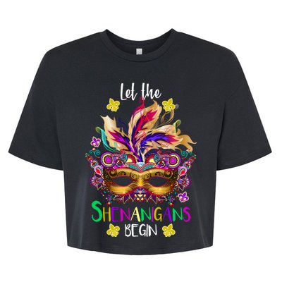 Mardi Gras Let The Shenanigans Begin Bella+Canvas Jersey Crop Tee