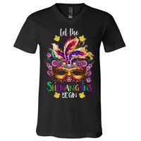 Mardi Gras Let The Shenanigans Begin V-Neck T-Shirt