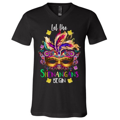 Mardi Gras Let The Shenanigans Begin V-Neck T-Shirt