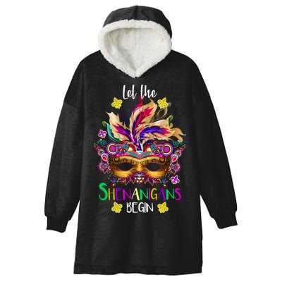 Mardi Gras Let The Shenanigans Begin Hooded Wearable Blanket