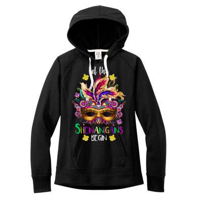 Mardi Gras Let The Shenanigans Begin Women's Fleece Hoodie