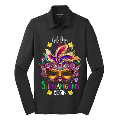 Mardi Gras Let The Shenanigans Begin Silk Touch Performance Long Sleeve Polo