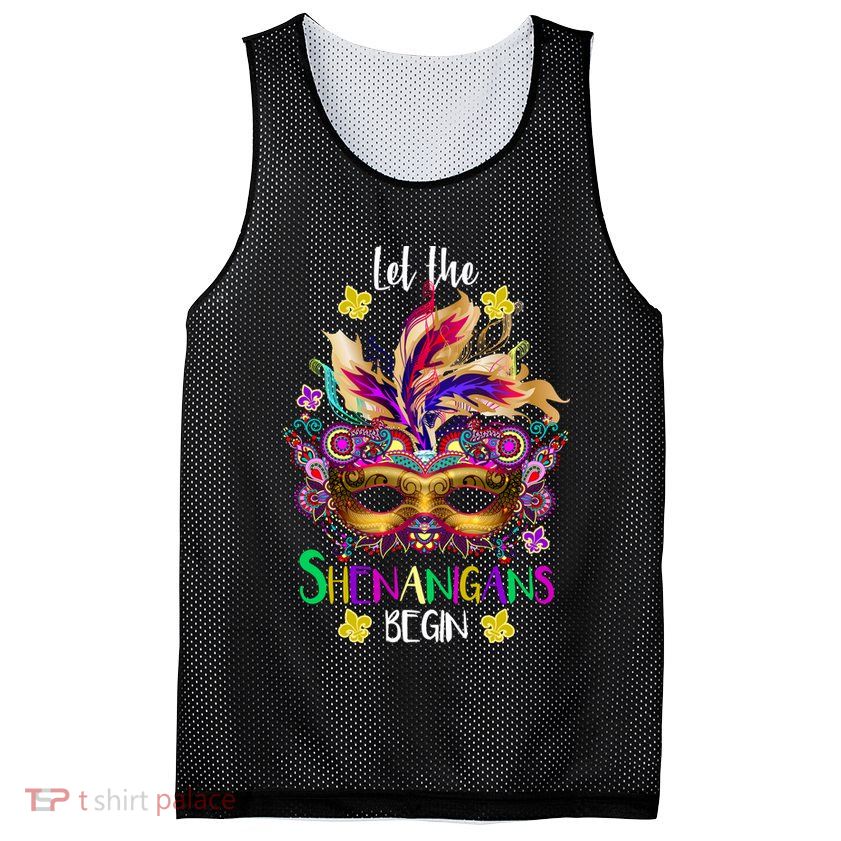 Mardi Gras Let The Shenanigans Begin Mesh Reversible Basketball Jersey Tank
