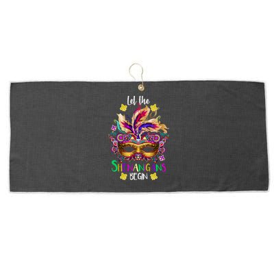 Mardi Gras Let The Shenanigans Begin Large Microfiber Waffle Golf Towel