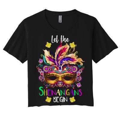 Mardi Gras Let The Shenanigans Begin Women's Crop Top Tee