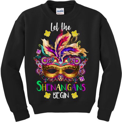 Mardi Gras Let The Shenanigans Begin Kids Sweatshirt