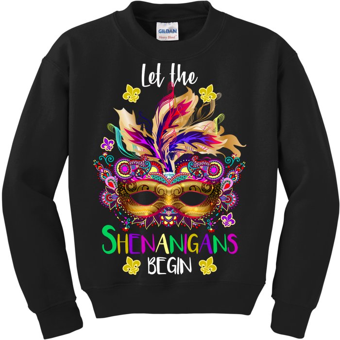 Mardi Gras Let The Shenanigans Begin Kids Sweatshirt