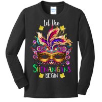 Mardi Gras Let The Shenanigans Begin Kids Long Sleeve Shirt