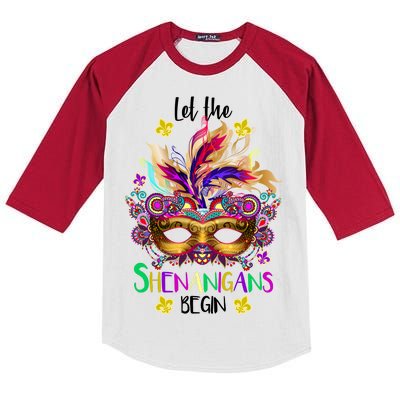 Mardi Gras Let The Shenanigans Begin Kids Colorblock Raglan Jersey