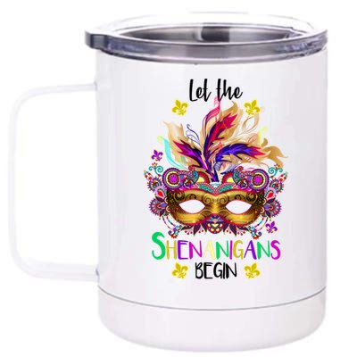 Mardi Gras Let The Shenanigans Begin 12 oz Stainless Steel Tumbler Cup