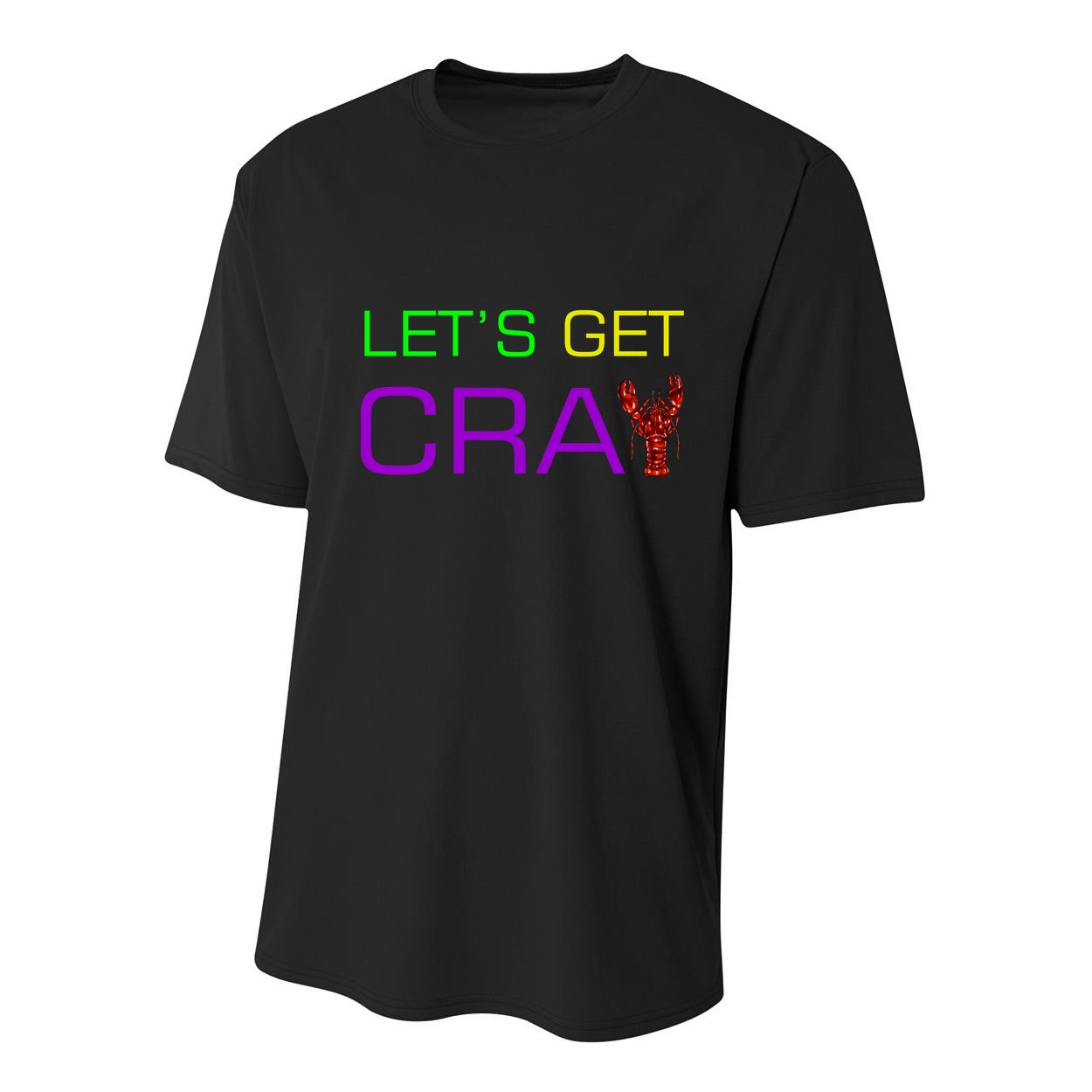 Mardi Gras Let's Get Cray Youth Performance Sprint T-Shirt