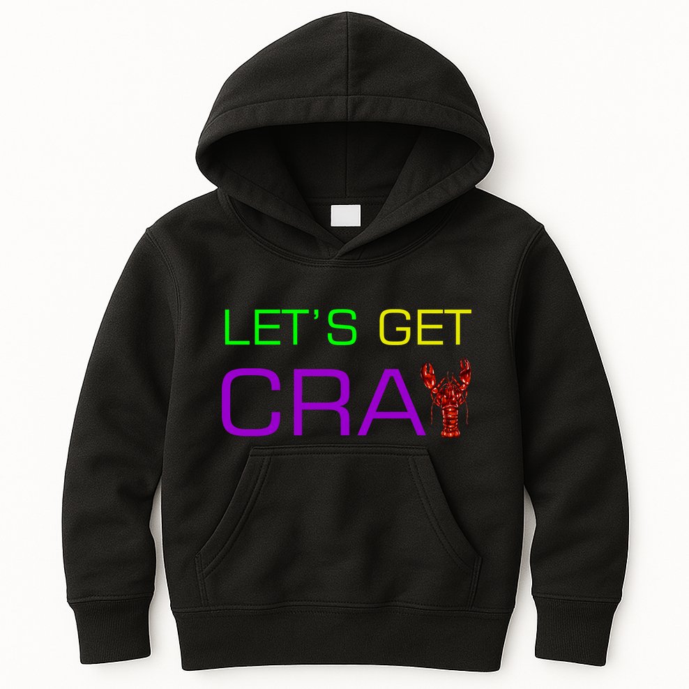 Mardi Gras Let's Get Cray Kids Hoodie