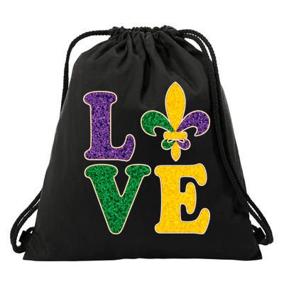 Mardi Gras Love Spade  Drawstring Bag