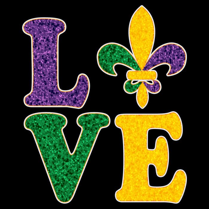 Mardi Gras Love Spade  Flatbill Hat