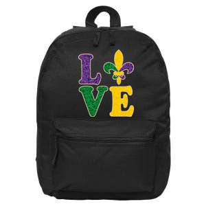 Mardi Gras Love Spade  16 in Basic Backpack