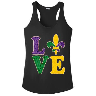 Mardi Gras Love Spade  Ladies PosiCharge Competitor Racerback Tank