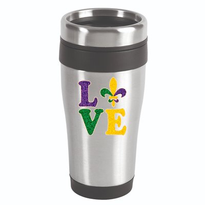 Mardi Gras Love Spade  16oz Travel Tumbler