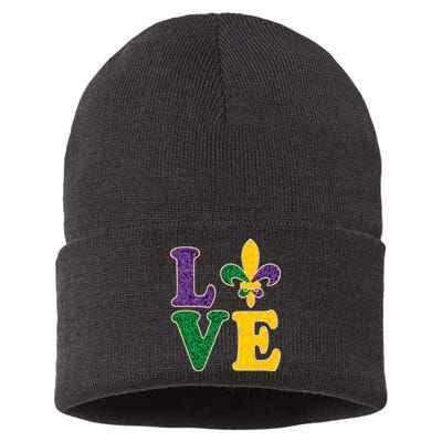 Mardi Gras Love Spade  Sustainable Knit Beanie