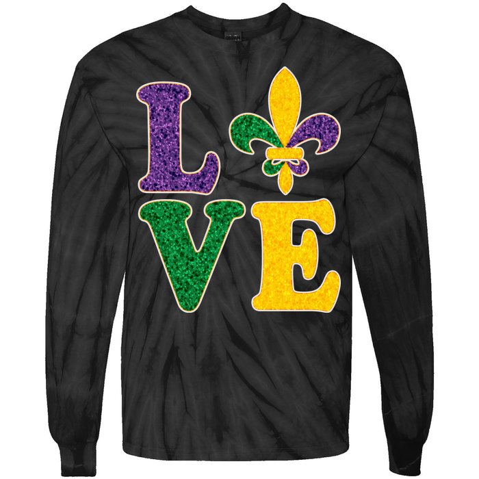 Mardi Gras Love Spade  Tie-Dye Long Sleeve Shirt