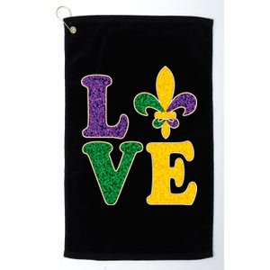 Mardi Gras Love Spade  Platinum Collection Golf Towel