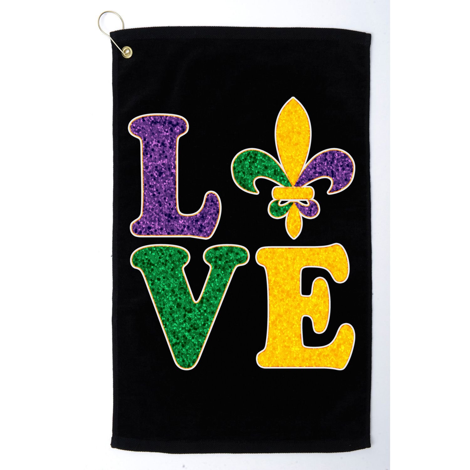 Mardi Gras Love Spade  Golf Towel