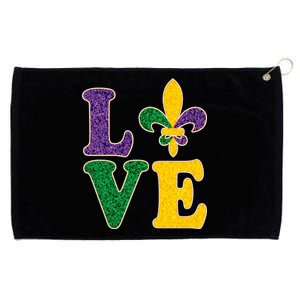 Mardi Gras Love Spade  Grommeted Golf Towel