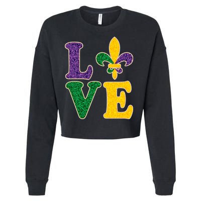 Mardi Gras Love Spade  Cropped Pullover Crew