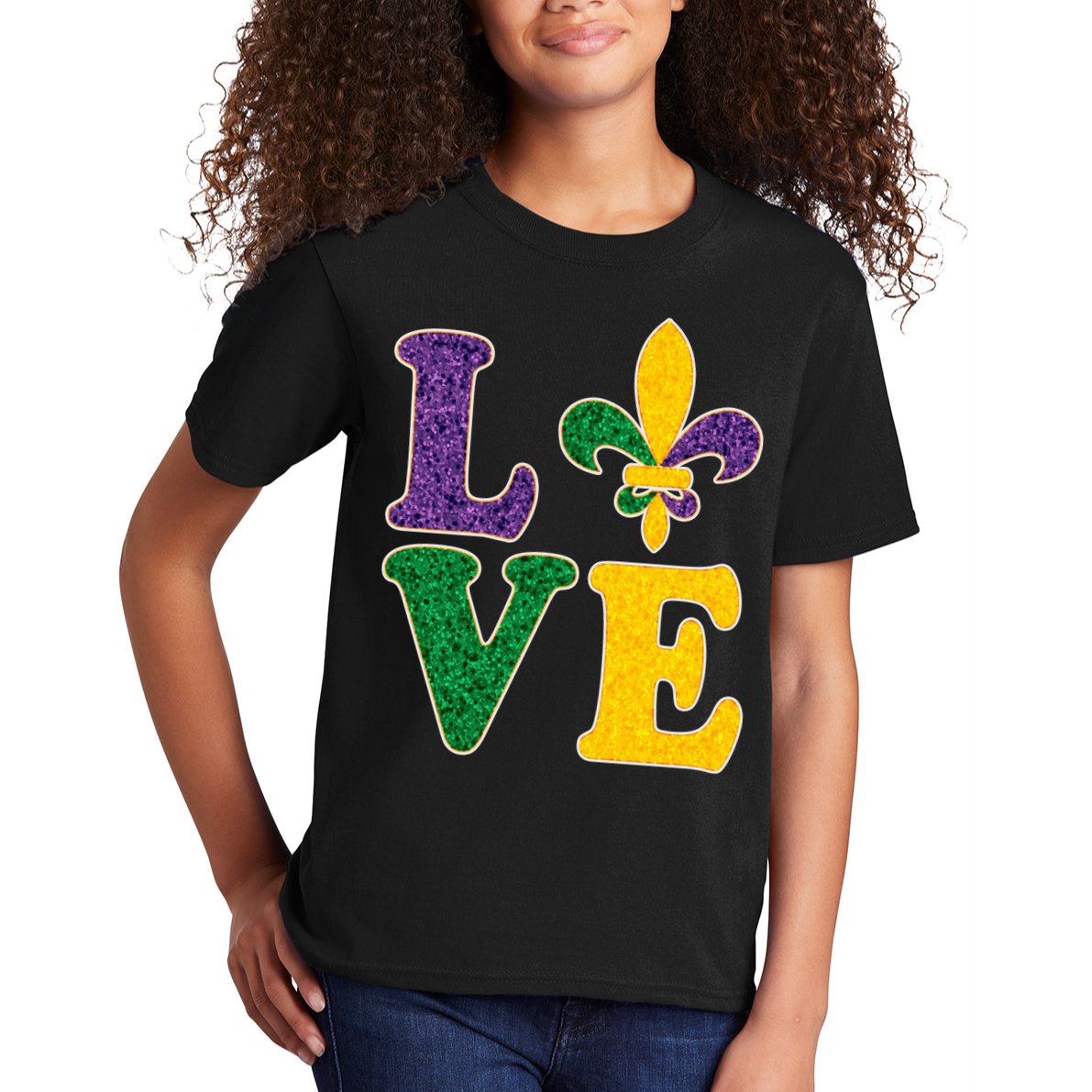 Mardi Gras Love Spade  Kids T-Shirt