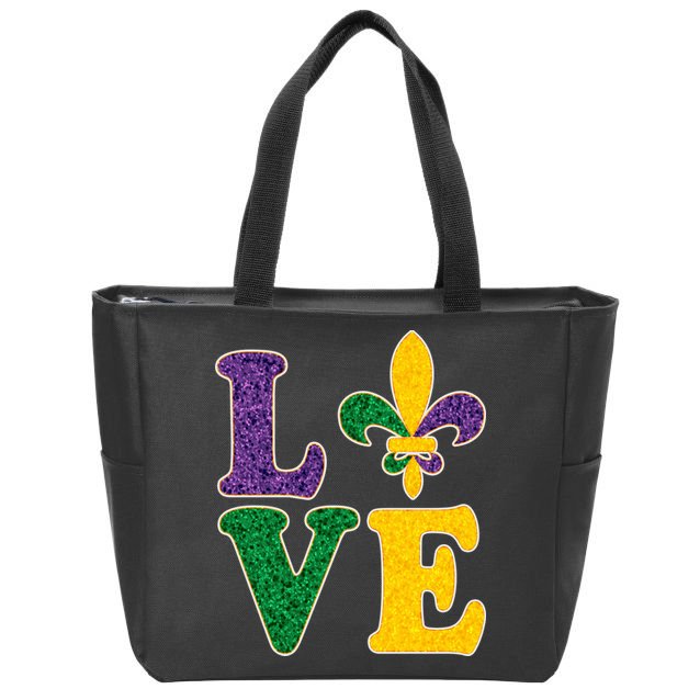 Mardi Gras Love Spade  Zip Tote Bag