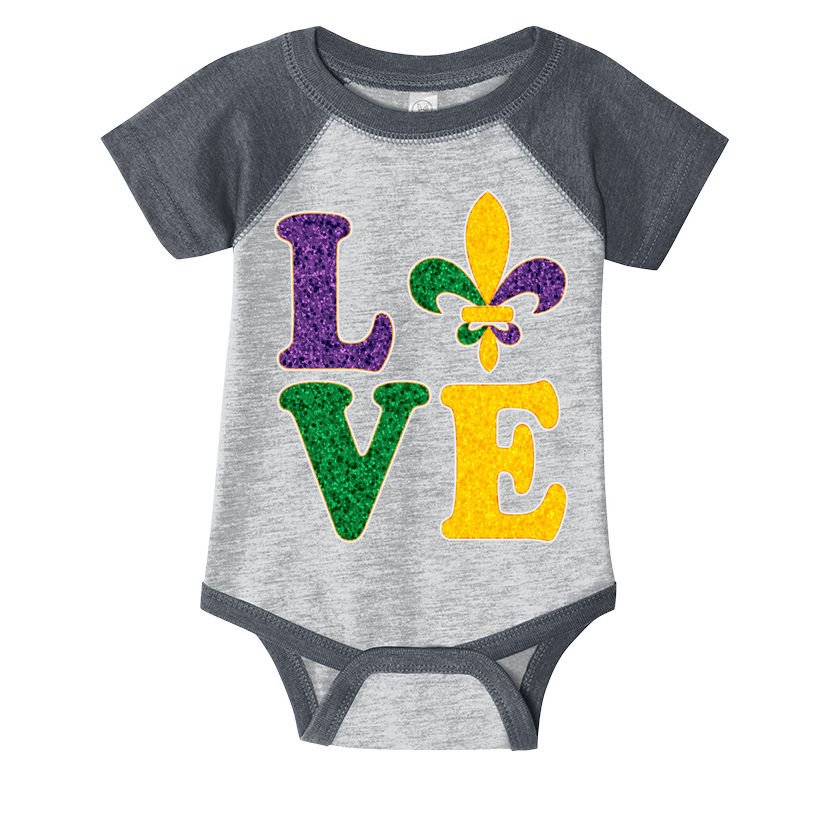 Mardi Gras Love Spade  Infant Baby Jersey Bodysuit