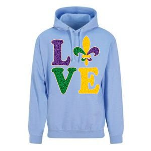 Mardi Gras Love Spade  Unisex Surf Hoodie