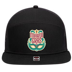 Mardi Gras Mask 7 Panel Mesh Trucker Snapback Hat