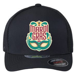 Mardi Gras Mask Flexfit Unipanel Trucker Cap